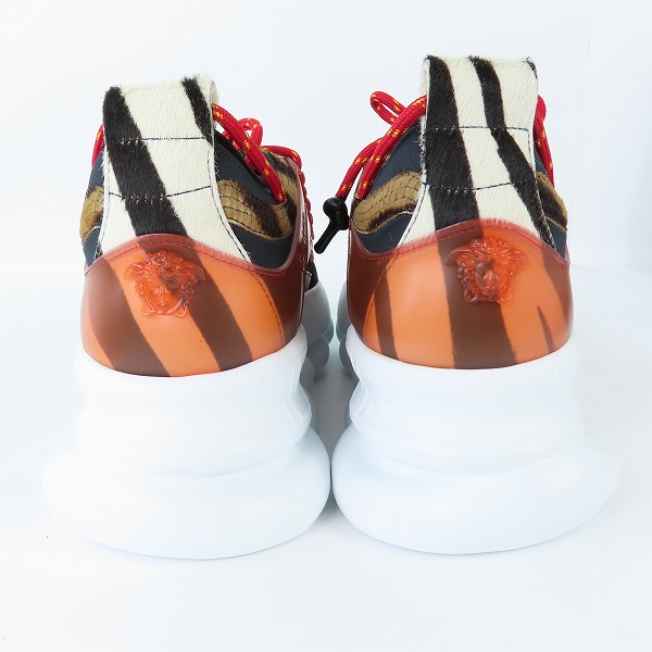 実際に弊社で買取させて頂いたVERSACE/ヴェルサーチ Chain Reaction/チェーンリアクション スニーカー レオパード DSU7071/43の画像 1枚目