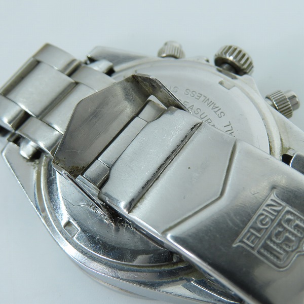 実際に弊社で買取させて頂いたELGIN/エルジン クロノグラフ FK1059 腕時計【動作未確認】の画像 7枚目