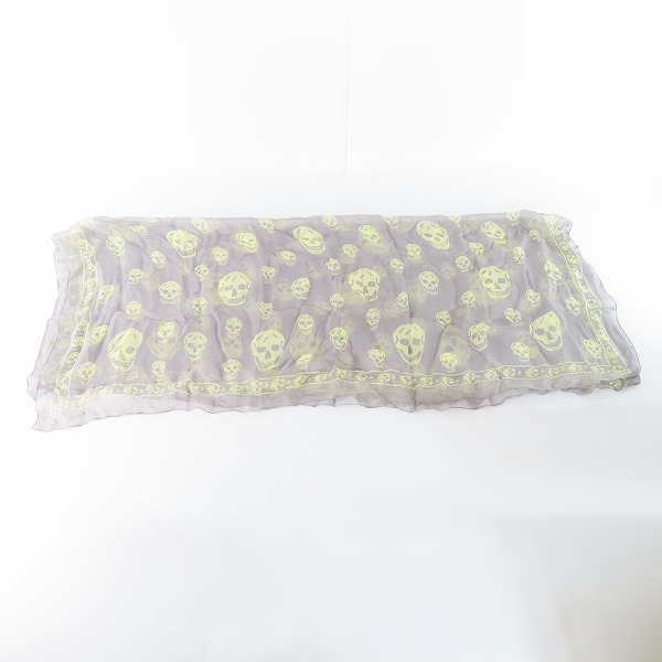 実際に弊社で買取させて頂いたAlexander McQueen/アレキサンダー・マックイーン スカル柄 スカーフ/ストールの画像 7枚目