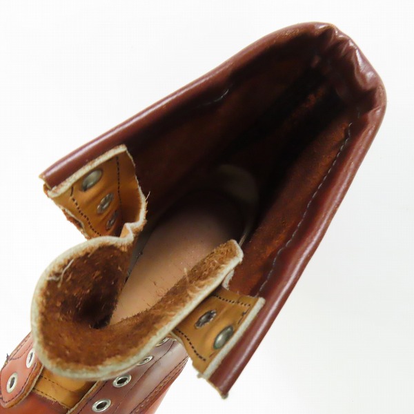実際に弊社で買取させて頂いたRED WING/レッドウィング ビンテージ/80s MADE IN USA 羽タグ 編み上げブーツ 214の画像 4枚目