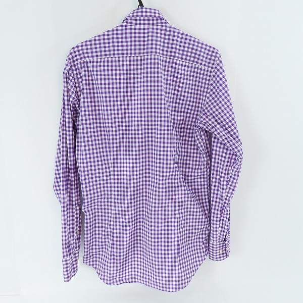 実際に弊社で買取させて頂いた【JPタグ】ETRO/エトロ ギンガムチェック柄 長袖シャツ パープル×ホワイト 38の画像 1枚目