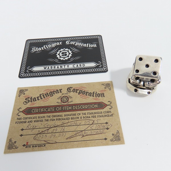 実際に弊社で買取させて頂いた【ギャラ付】STARLINGEAR/スターリンギア スタイラーII ラッキー リング/指輪 12.5-14号の画像 8枚目