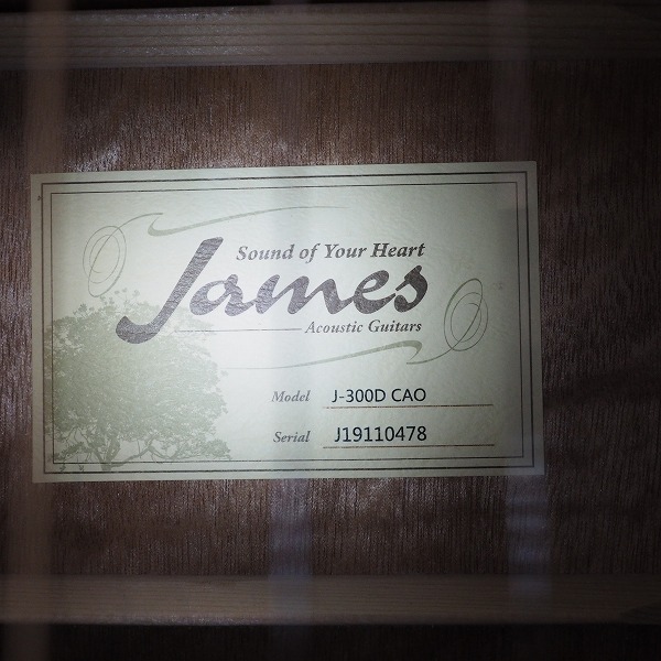 実際に弊社で買取させて頂いた★James/ジェームス J-300D CAO アコースティックギター/アコギ ソフトケース付の画像 4枚目