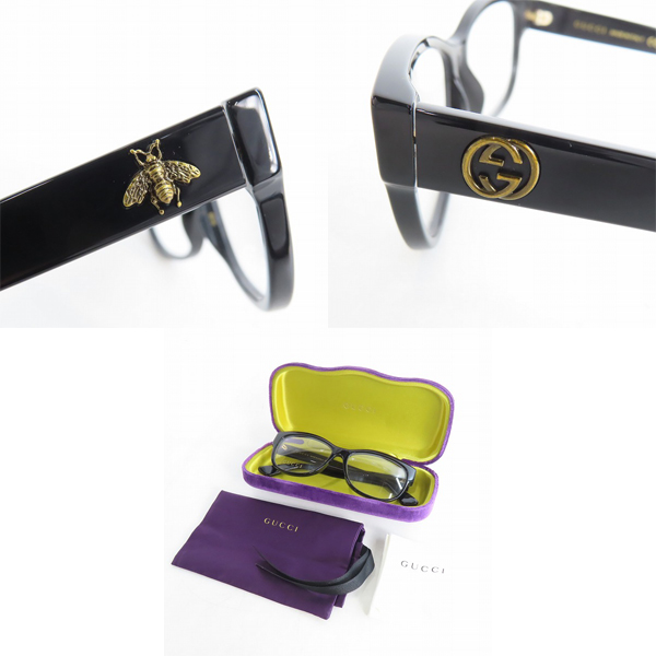 実際に弊社で買取させて頂いたGUCCI/グッチ メガネフレーム アイウェア GG0098O-001の画像 9枚目