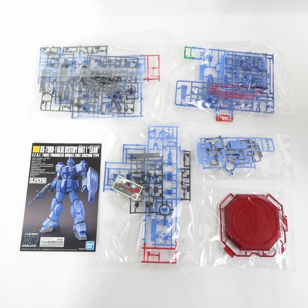実際に弊社で買取させて頂いた【未組立】バンダイ HG 1/144 ガンダムベース限定 ブルーディスティニー 1号機 EXAM/陸戦型ガンダム 他 5点セット/ガンプラの画像 1枚目