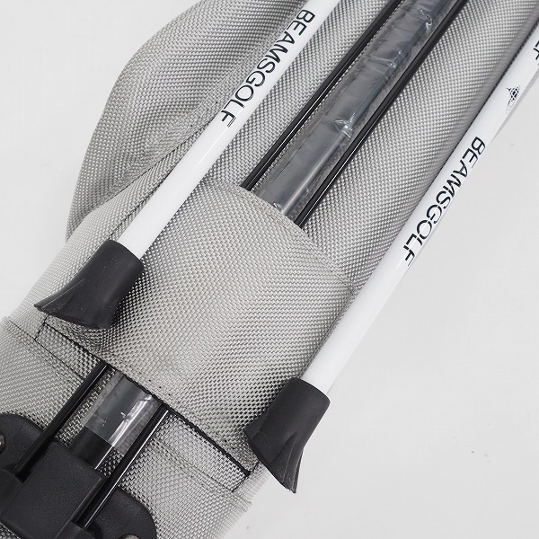 実際に弊社で買取させて頂いたBEAMS GOLF/ビームスゴルフ スタンド式 2分割クラブケース ショルダー付き グレー系の画像 7枚目