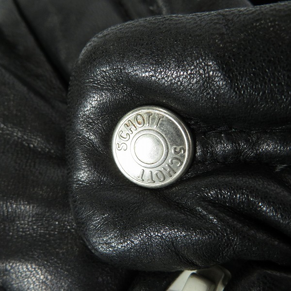 実際に弊社で買取させて頂いたSchott/ショット MOTORCYCLE DOWN JACKET レザー ダウンジャケット 3101034/XLの画像 7枚目