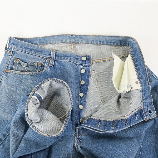 実際に弊社で買取させて頂いたLEVI'S/リーバイス ヴィンテージ 501 66後期 刻印6 ポケット裏チェーンステッチ ボタンフライ デニムパンツ /42の画像 2枚目