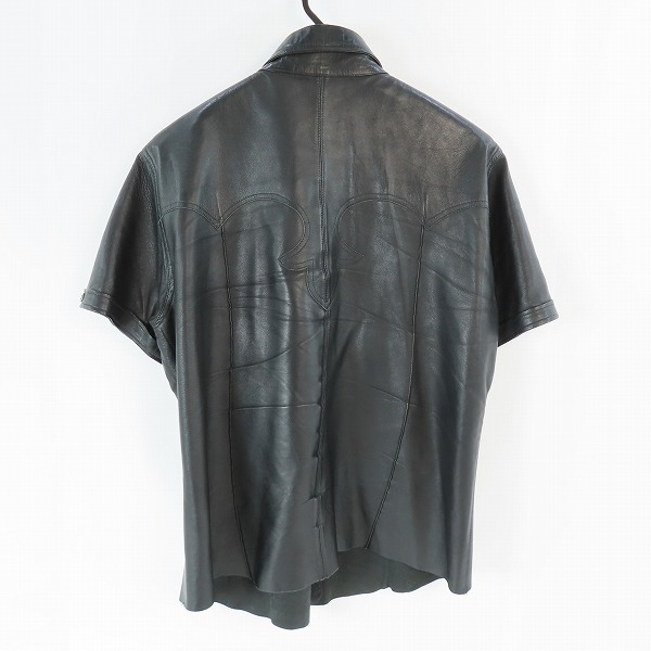 実際に弊社で買取させて頂いたA＆G/エーアンドジー 半袖 レザー シャツ/XXLの画像 1枚目