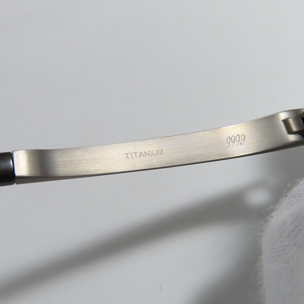 実際に弊社で買取させて頂いた999.9/フォーナインズ TITANIUM 度入り眼鏡/メガネフレーム/アイウェア TW-43ATの画像 6枚目