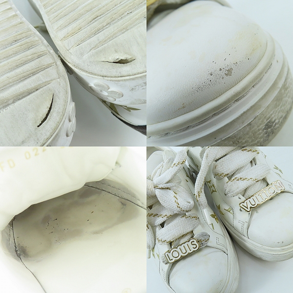 実際に弊社で買取させて頂いた【難あり】Louis Vuitton/ルイヴィトン 22年 タイムアウトライン モノグラム レザースニーカー/36の画像 6枚目