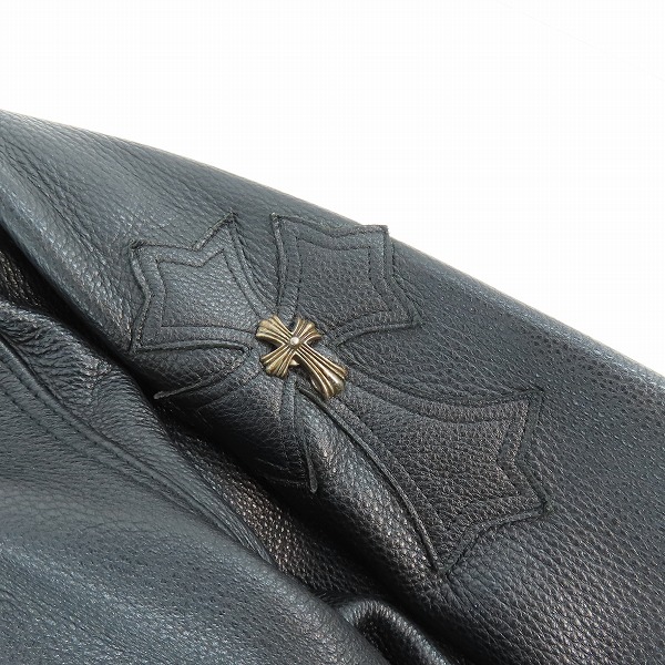 実際に弊社で買取させて頂いた【カスタム】A＆G/エーアンドジー クロスパッチ シルバークロス レザージャケット/Mの画像 5枚目