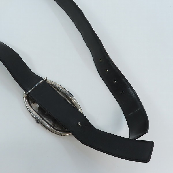 実際に弊社で買取させて頂いたYves Saint Laurent/イブサンローラン YSLロゴバックル レザーベルトの画像 3枚目