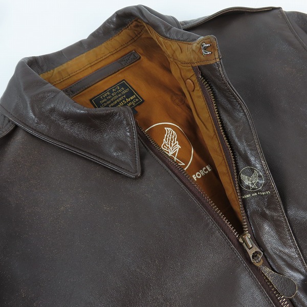 実際に弊社で買取させて頂いたBUZZ RICKSON'S/バズリクソンズ A-2 フライトジャケット 30-1415/38の画像 4枚目