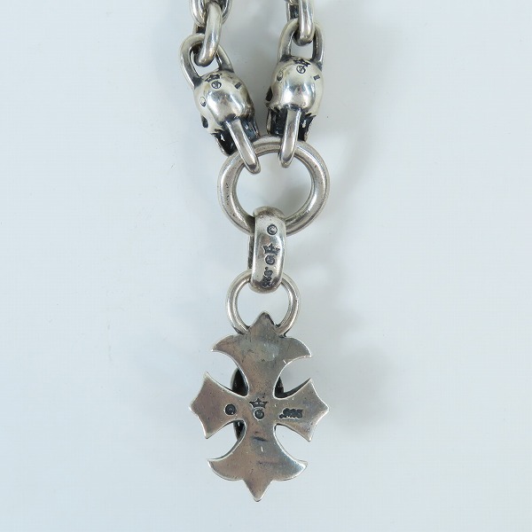 実際に弊社で買取させて頂いた【ギャラ付】gaboratory/ガボラトリー ガボール 2スカルズ & スカルオンゴシッククロス スモールオーバルリンク ネックレスの画像 2枚目