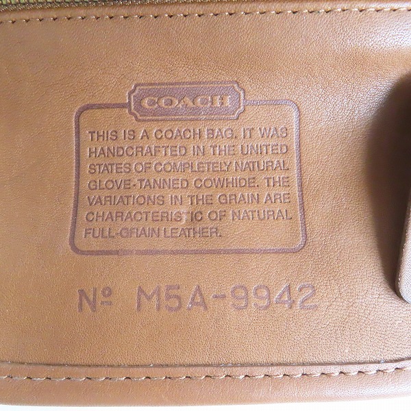 実際に弊社で買取させて頂いたCOACH/コーチ オールドコーチ ヴィンテージ レザー2Way ハンドバッグ/ショルダーバッグ 9942の画像 4枚目