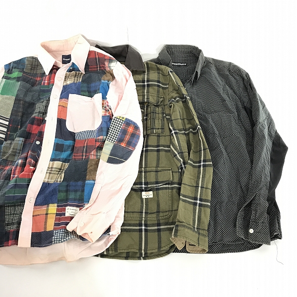 実際に弊社で買取させて頂いた【おまとめ】DIESEL/ディーゼル X-LARGE/エクストララージ 他 チェック柄/無地/ドット柄 ネルシャツ