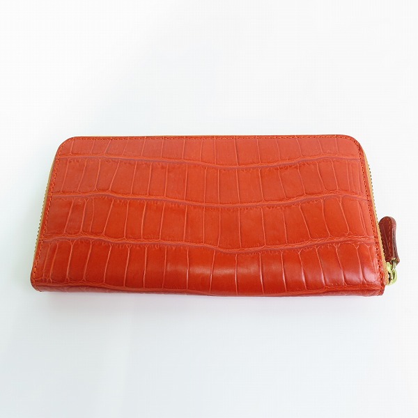 実際に弊社で買取させて頂いたFelisi/フェリージ レザー クロコ型押し ラウンドジップ 長財布 125の画像 1枚目