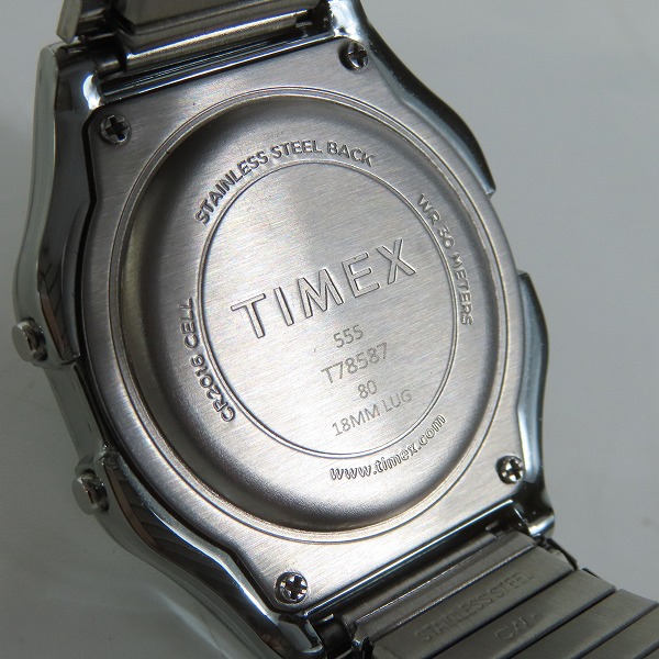 実際に弊社で買取させて頂いたTIMEX/タイメックス NDIGLO/インディグロ デジタル 金属製伸縮ベルト 腕時計 T78587 の画像 3枚目