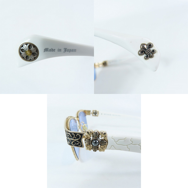 実際に弊社で買取させて頂いたA'rossvy/ロズヴィー サイド シルバー 925 ストーンデザイン サングラス/アイウェア 209251605の画像 8枚目