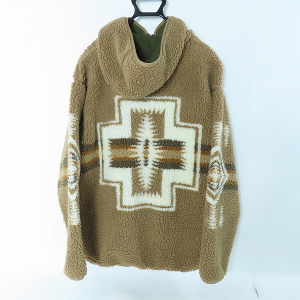 実際に弊社で買取させて頂いたPENDLETON/ペンドルトン フーディ ボア フリースジャケット ブラウン Lの画像 1枚目