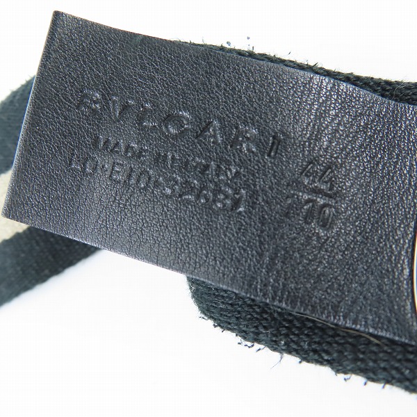 実際に弊社で買取させて頂いたBVLGARI/ブルガリ キャンバスベルト シルバーバックル 44/110の画像 3枚目