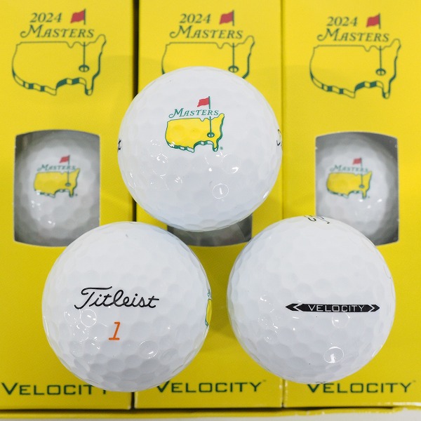実際に弊社で買取させて頂いた【未使用/オウンネーム】Titleist/タイトリスト VELOCITY/ベロシティ 2024 MASTERS ゴルフボール ホワイト 1ダースの画像 1枚目