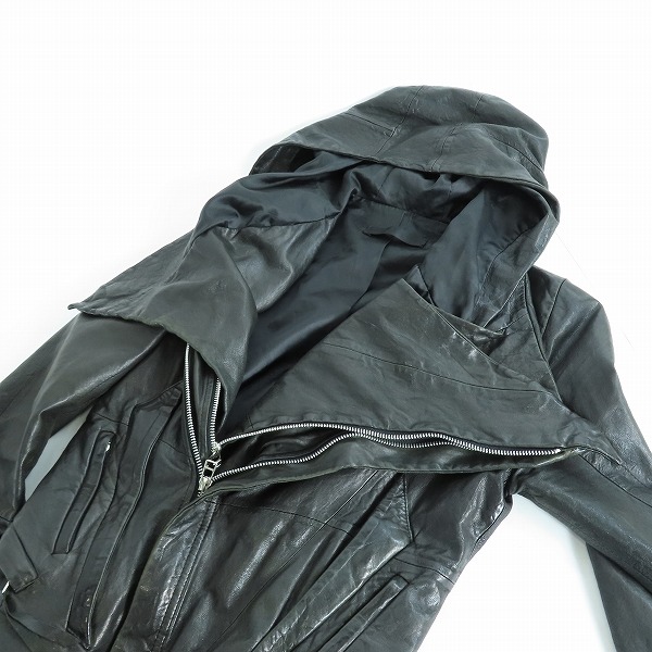 実際に弊社で買取させて頂いたEKAM/エカム 変形/多ジップ レザーライダースジャケットの画像 2枚目