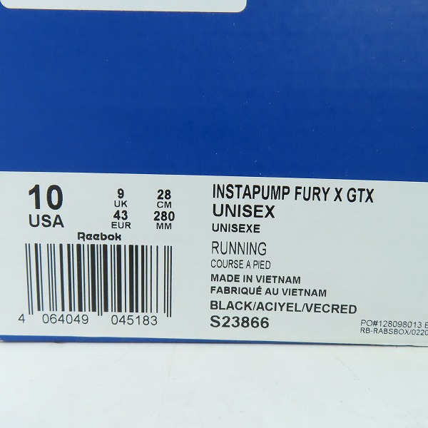 実際に弊社で買取させて頂いたReebok/リーボック Classic Instapump Fury Gore-Tex クラシック インスタポンプフューリー ゴアテックス S23866/28の画像 9枚目