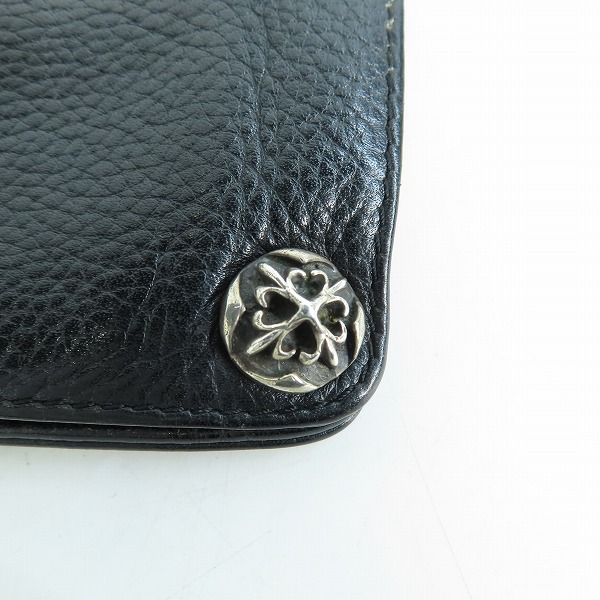 実際に弊社で買取させて頂いたA＆G/エーアンドジー クロスボタン レザーウォレット/財布 ボールウォレットチェーン付の画像 7枚目