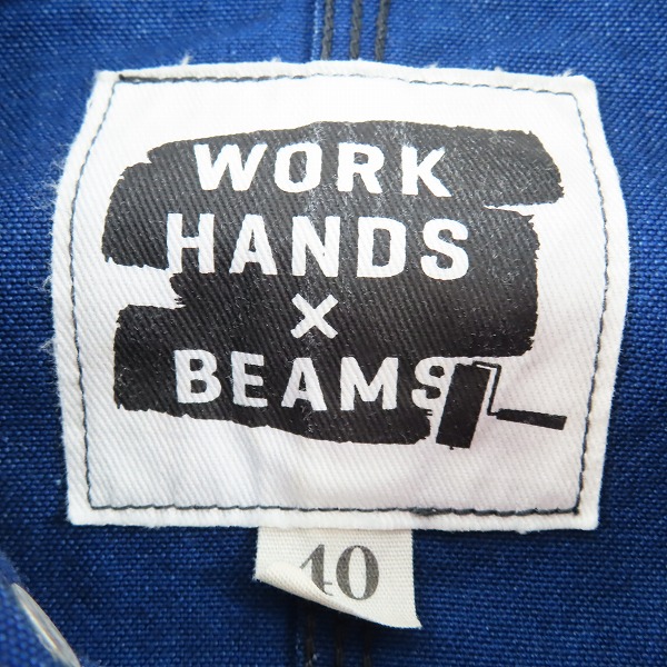 実際に弊社で買取させて頂いたWORK HANDS×BEAMS/ワークハンズ×ビームス 東急ハンズ インディゴ シャツジャケット/40の画像 2枚目