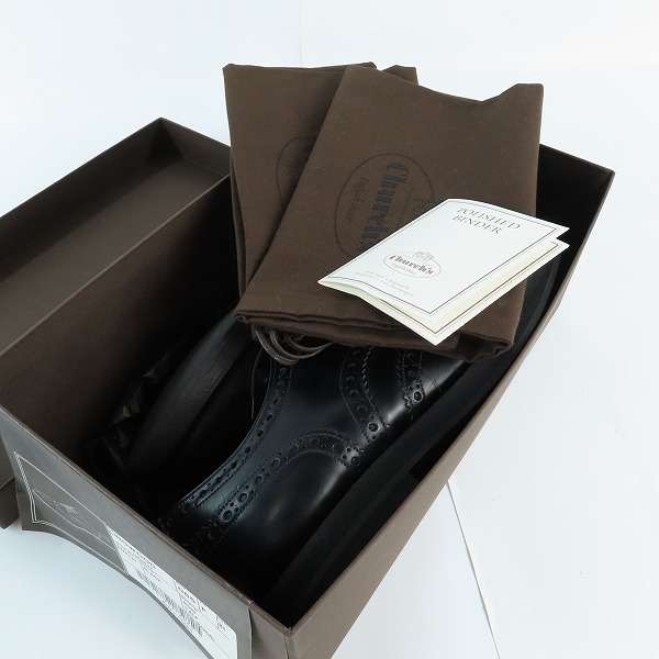 実際に弊社で買取させて頂いたChurchs/チャーチ LINGWOOD/リングウッド レザー ウィングチップ シューズ 6175/65Fの画像 8枚目