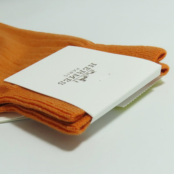 実際に弊社で買取させて頂いた【未使用】HERMES/エルメス 靴下 ソックス オレンジの画像 4枚目