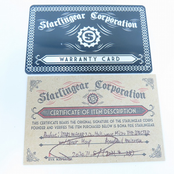 実際に弊社で買取させて頂いた【ギャラ付】STARLIN GEAR/スターリンギア 2020 ハロウィン スペクター/ギアフープ ペンダントの画像 9枚目