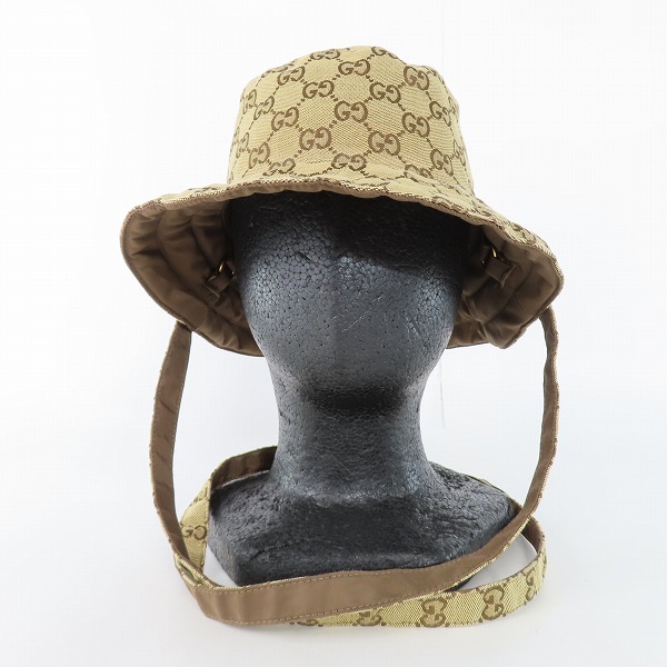 実際に弊社で買取させて頂いたGUCCI/グッチ GGキャンバス ナイロン リバーシブルハット バケットハット 626917の画像 1枚目