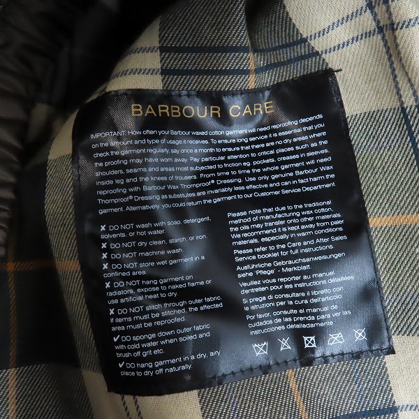 実際に弊社で買取させて頂いたBarbour/バブアー 21AW Transport wax トランスポート オイルド ジャケット 2102066/34の画像 6枚目