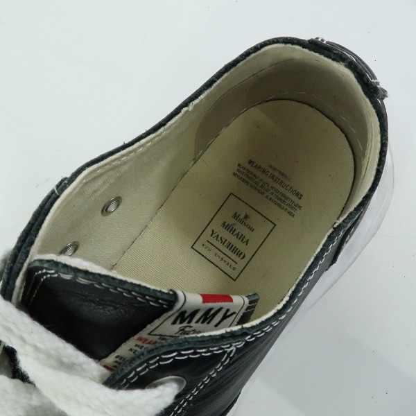 実際に弊社で買取させて頂いたMIHARA YASUHIRO/メゾンミハラヤスヒロ HANK LOW/ハンク ロー レザー スニーカー A05FW704/44の画像 4枚目