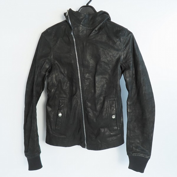 実際に弊社で買取させて頂いたRick Owens/リックオウエンス Bullet Jacket フード付きダブルライダースジャケット RU16F6766-LGW/46