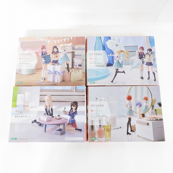 実際に弊社で買取させて頂いた【未開封】KOTOBUKIYA/コトブキヤ 1/10 創彩少女庭園 プレゼント/アンブレラ/ショートウィッグA/轟雷お誕生日セット 4点セット