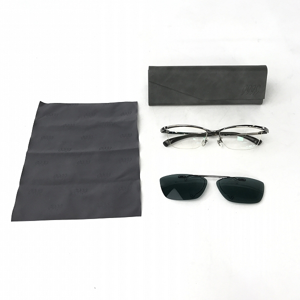 実際に弊社で買取させて頂いた999.9/フォーナインズ チタン ガンメタリック 度入り 眼鏡/メガネフレーム/アイウェア S-306T CAESAR-FLIP クリップオン付の画像 9枚目