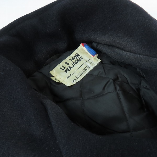 実際に弊社で買取させて頂いたSCHOTT/ショット U.S.740N PEA JACKET Pコート 42の画像 4枚目