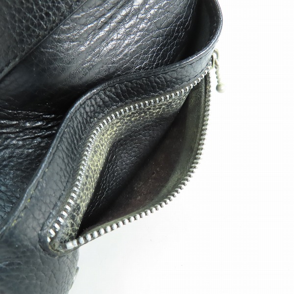 実際に弊社で買取させて頂いたA＆G/エーアンドジー クロスボタン レザーウォレット/財布 ボールウォレットチェーン付の画像 5枚目