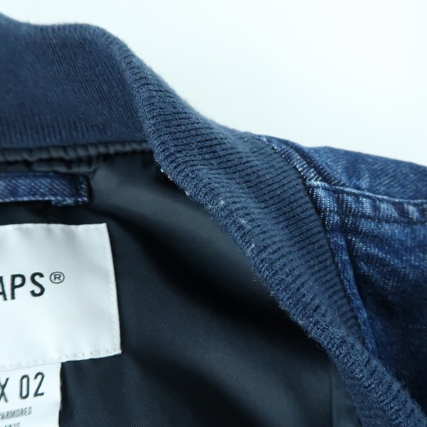 実際に弊社で買取させて頂いたWTAPS/ダブルタップス 22AW JFW-04 JACKET COTTON.DENIM INDIGO 04 デニム ブルゾン/ジャケット 222WVDT-JKM06/02の画像 8枚目