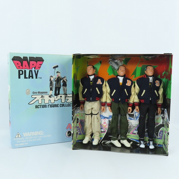 実際に弊社で買取させて頂いたMEDICOM TOY/メディコムトイ THE Cro-Magnon 1/6 スチャダラパー A BATHING APE トリプルボックス2 ボーズ アニ シンコ