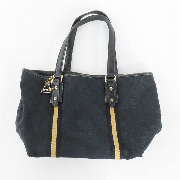 実際に弊社で買取させて頂いたGUCCI/グッチ GGキャンバス レザートートバッグ ネイビー