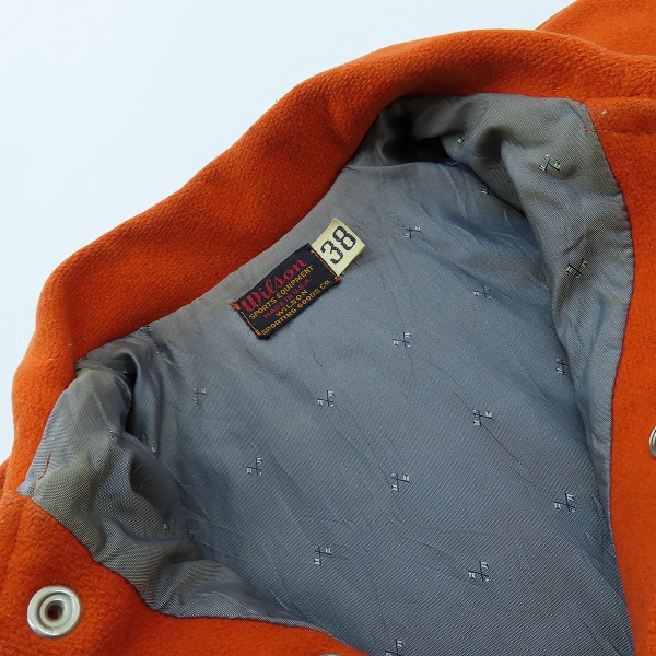 実際に弊社で買取させて頂いたWILSON/ウィルソン スタジャン ヴィンテージ アワードジャケット/38の画像 5枚目