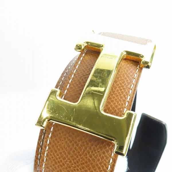 実際に弊社で買取させて頂いたHERMES/エルメス リバーシブル コンスタンスHレザーベルト □A刻印の画像 8枚目