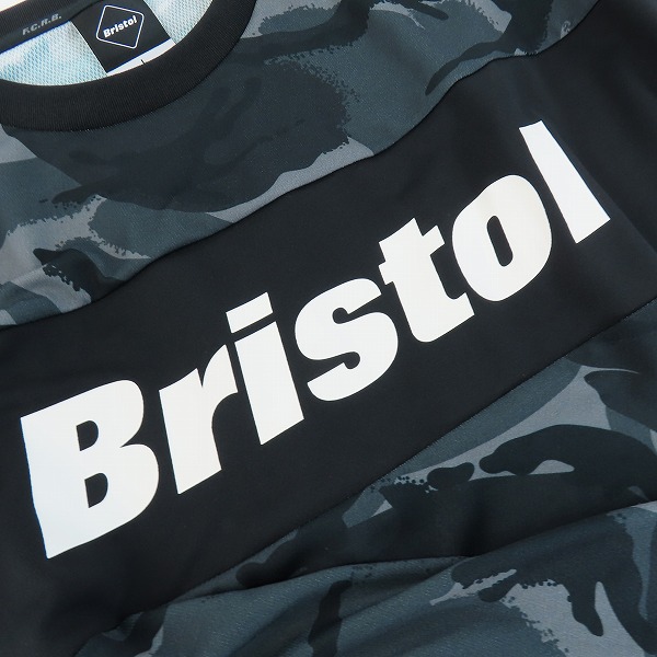 実際に弊社で買取させて頂いたF.C.Real Bristol/F.Cレアルブリストル 22SS/L/S TOP TOUR TEE 長袖 ロゴ プリント Tシャツ 迷彩 黒xグレー FCRB-220048/Lの画像 4枚目