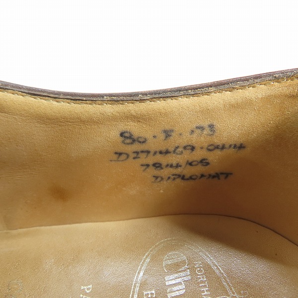実際に弊社で買取させて頂いたChurch's/チャーチ DIPLOMAT 173 ビジネスシューズ/ドレスシューズ 7814/05 /80の画像 5枚目