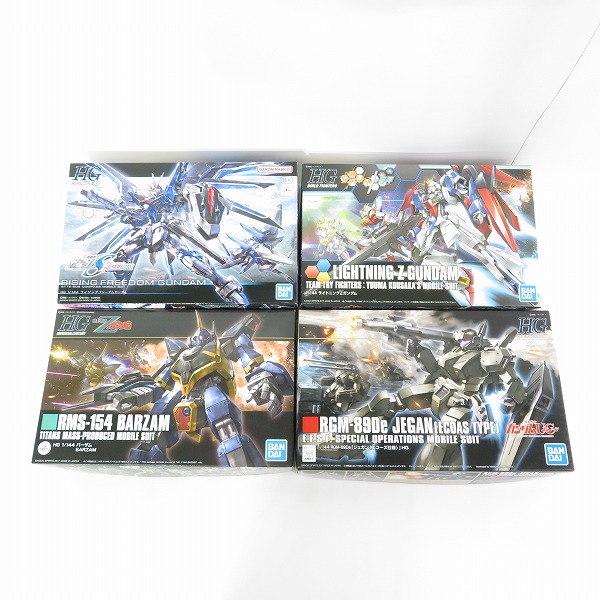 実際に弊社で買取させて頂いた【未組立】バンダイ HG 1/144 ライジングフリーガンダム/ライトニングZガンダム/バーザム/ジェガン エコーズ仕様 4点セット